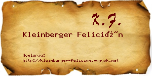Kleinberger Felicián névjegykártya